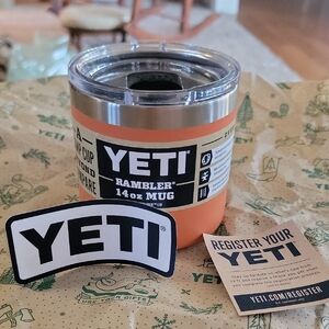 NWT YETI Rambler 14 oz High Desert Clay w/ Yeti Sticker